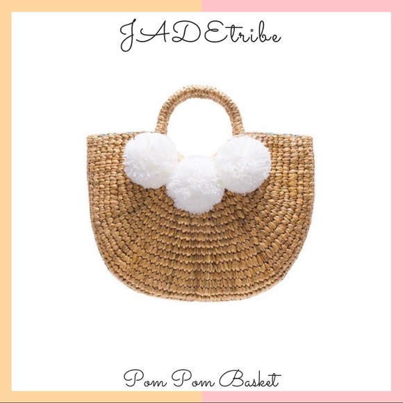 JADEtribe Handbags - *HOST PICK* JADEtribe Pom Pom Basket White